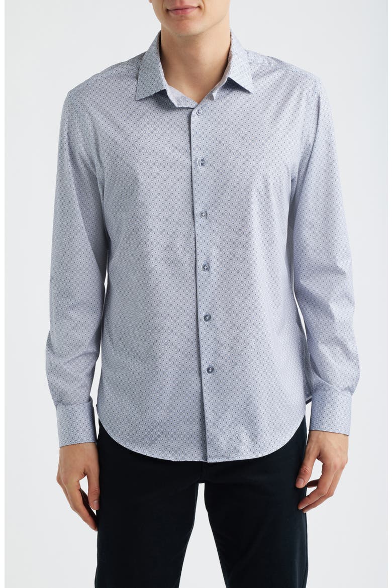 James OoohCotton® Dot Print Button-Up Shirt, Main, color, AIR BLUE