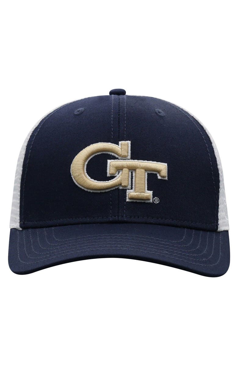 TOP OF THE WORLD Men's Top of the World Navy/White Georgia Tech Yellow Jackets Trucker Snapback Hat, Alternate, color, 