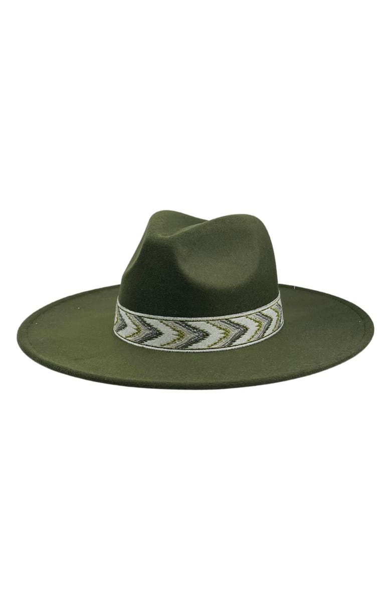 MARCUS ADLER Wide Brim Felt Panama Hat, Main, color, Olive