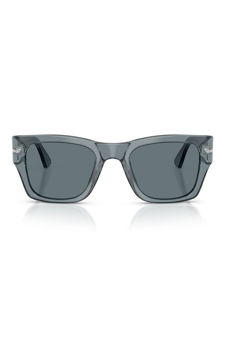 54mm Polarized Square Sunglasses, Main, color, TRANSPARENT OCEAN / BLUE POLAR