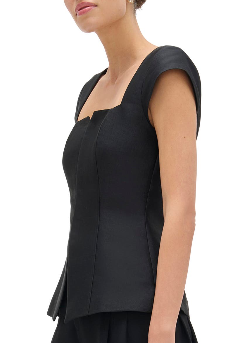 Mars Squar Neck Top, Alternate, color, BLACK