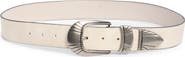 Vince Camuto Etched Metal Leather Belt
