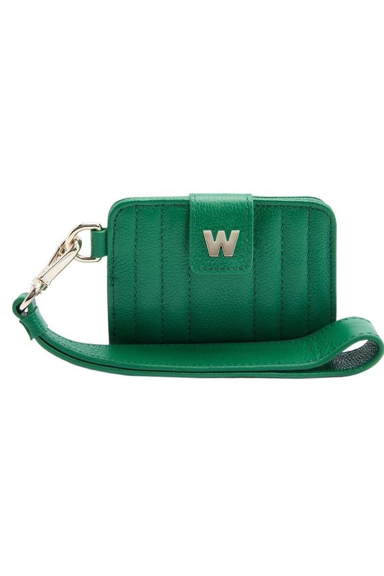 Mimi Credit Card Holder with Wristlet, Main, color, Forest Green