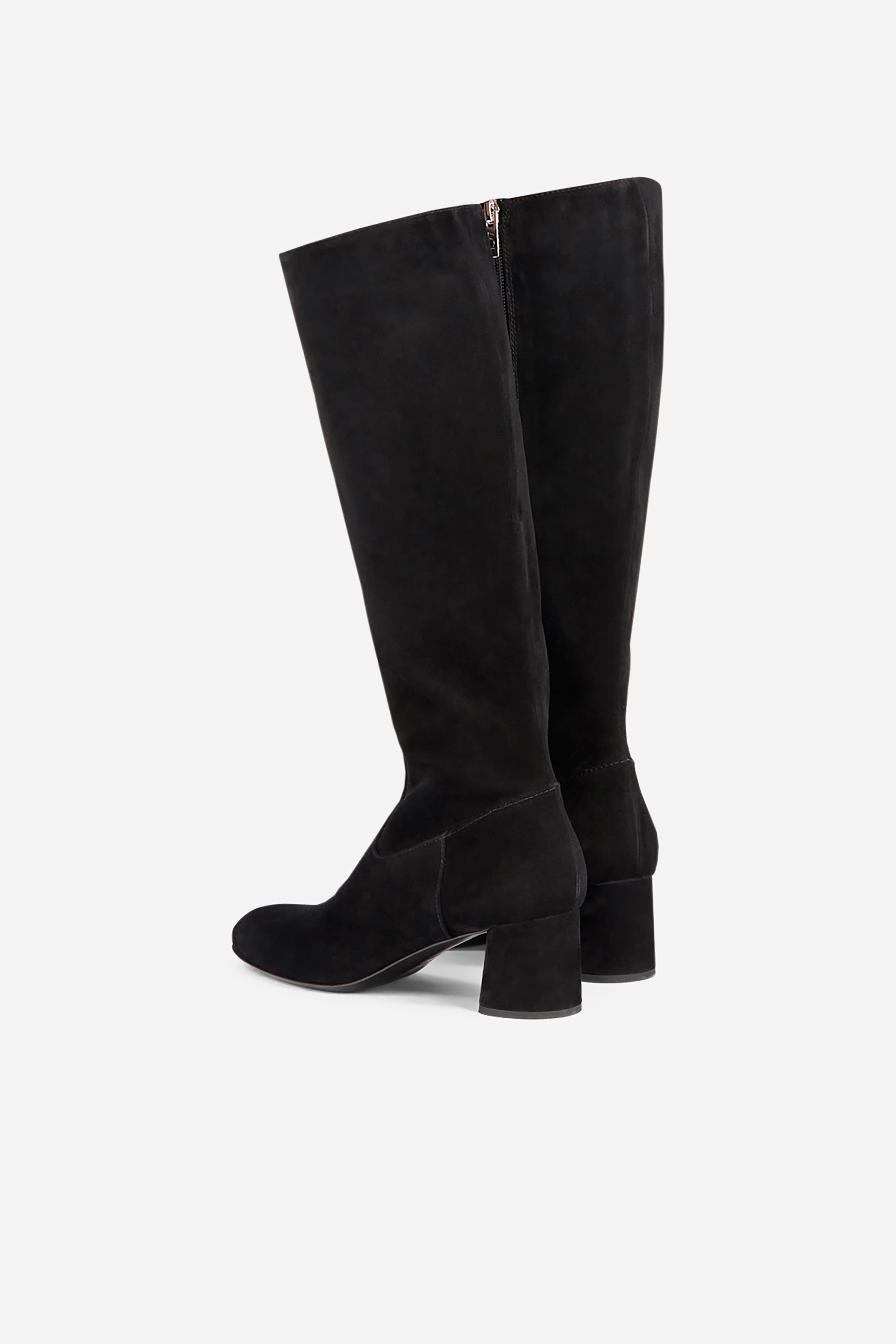 AGL Lorette Water Resistant Velour Boot With Heel, Alternate, color, Black