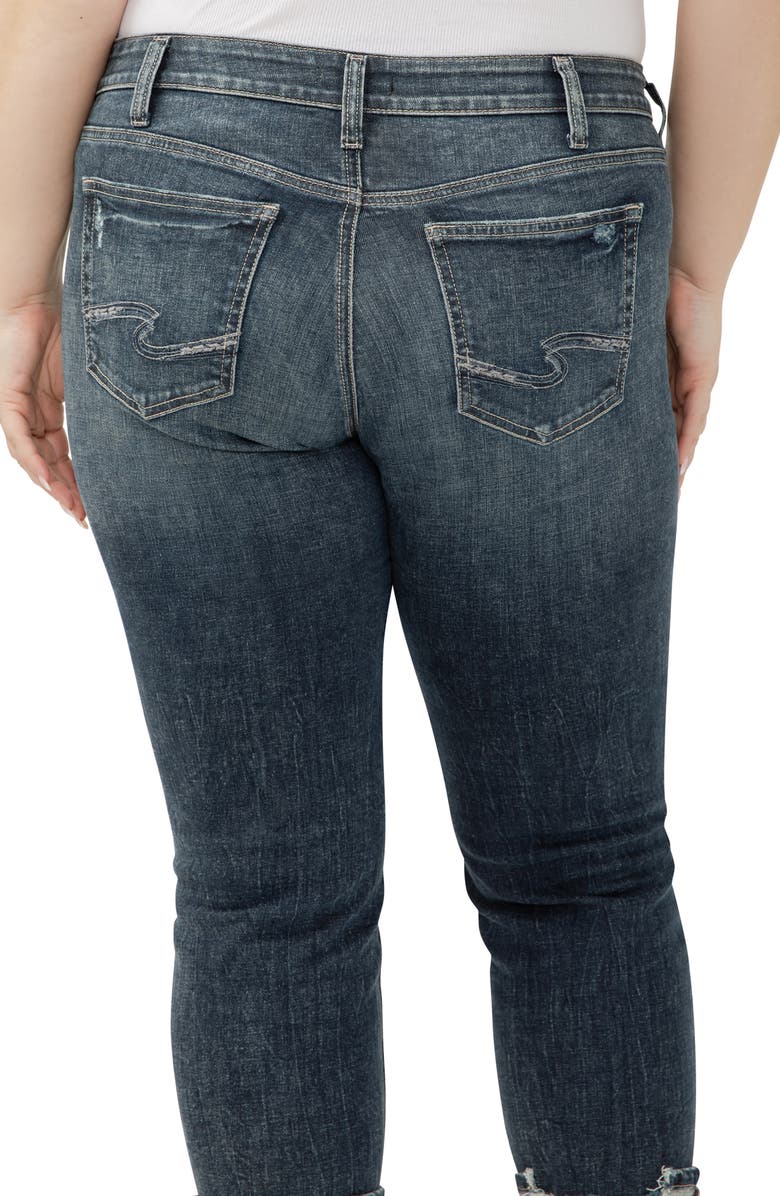 Silver Jeans Co. Suki Curvy Cuff Crop Straight Leg Jeans, Alternate, color, Chord