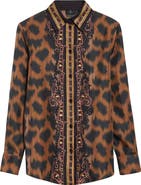 Etro Leopard Silk Twill Button-Up Shirt