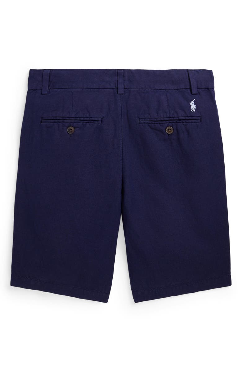 Polo Ralph Lauren Kids' Flat Front Linen & Cotton Chino Shorts, Alternate, color, 