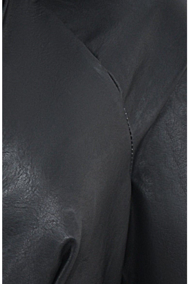 Lace-Up Faux Leather Top, Alternate, color, BLACK