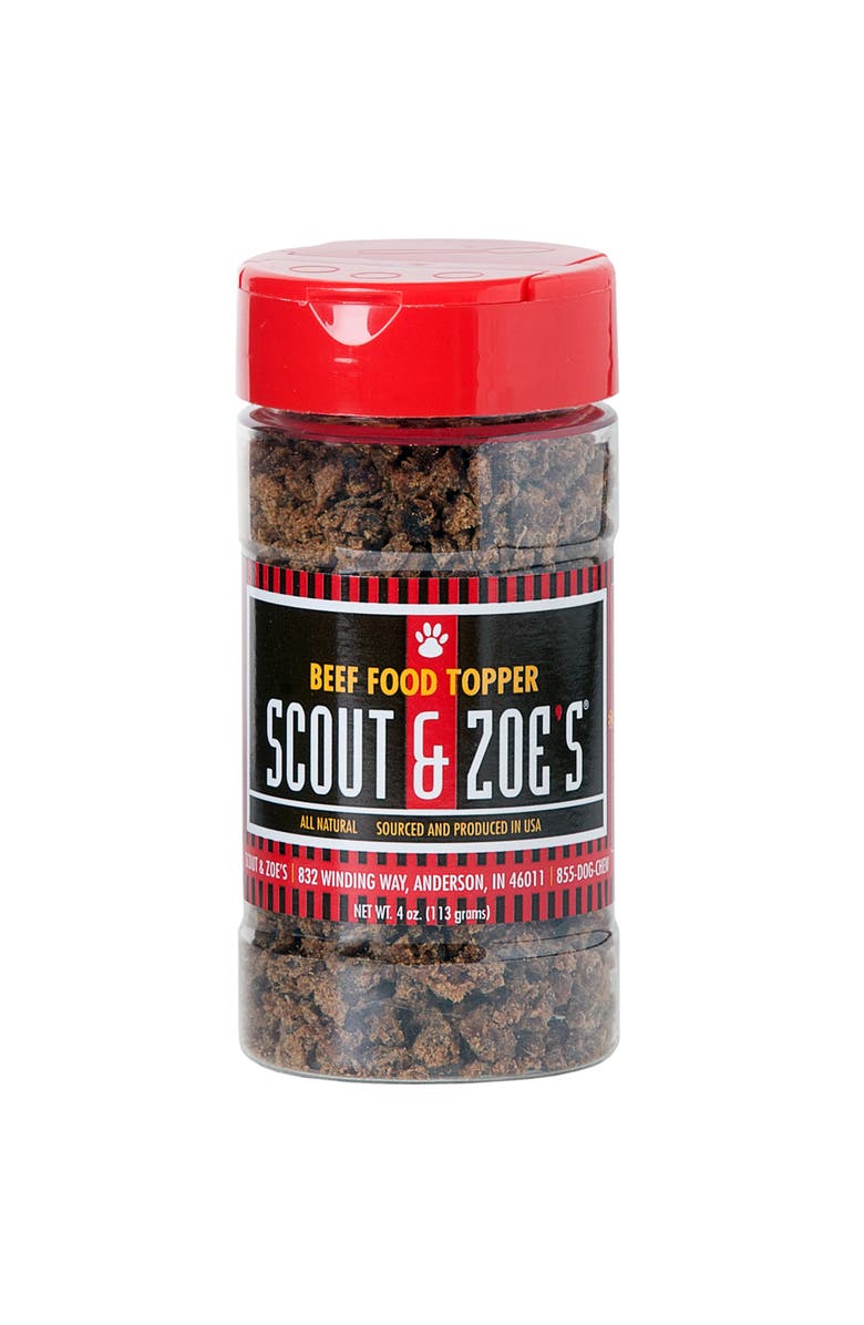 Scout & Zoe's Pet Food Topper, Beef, 4oz Bottle, Dogs & Cats, Grain Free, Main, color, Multicolored