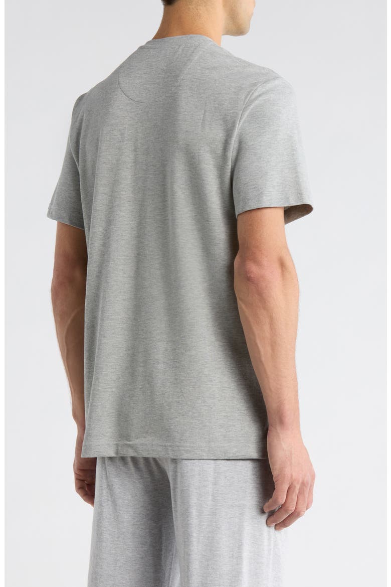Featherweight Short Sleeve Henley Pajama Top, Alternate, color, GREY