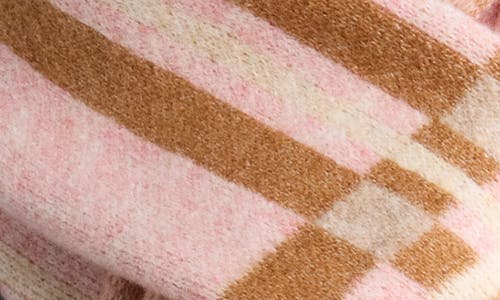Cole Haan Plaid Cuff Scarf In Pink