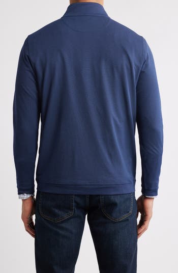 Pima Cotton & Modal Blend Piqué Quarter Zip Pullover