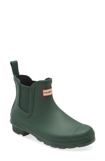 Hunter Original Waterproof Chelsea Rain Boot In Green