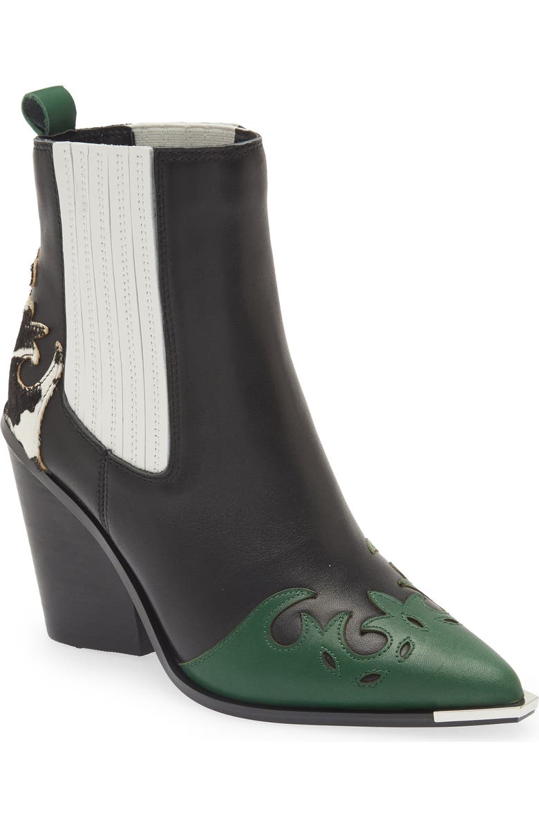 Steve Madden Trim Pointed Toe Western Bootie, Main, color,