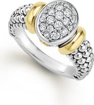 LAGOS Signature Caviar Two-Tone Oval Caviar Diamond Ring