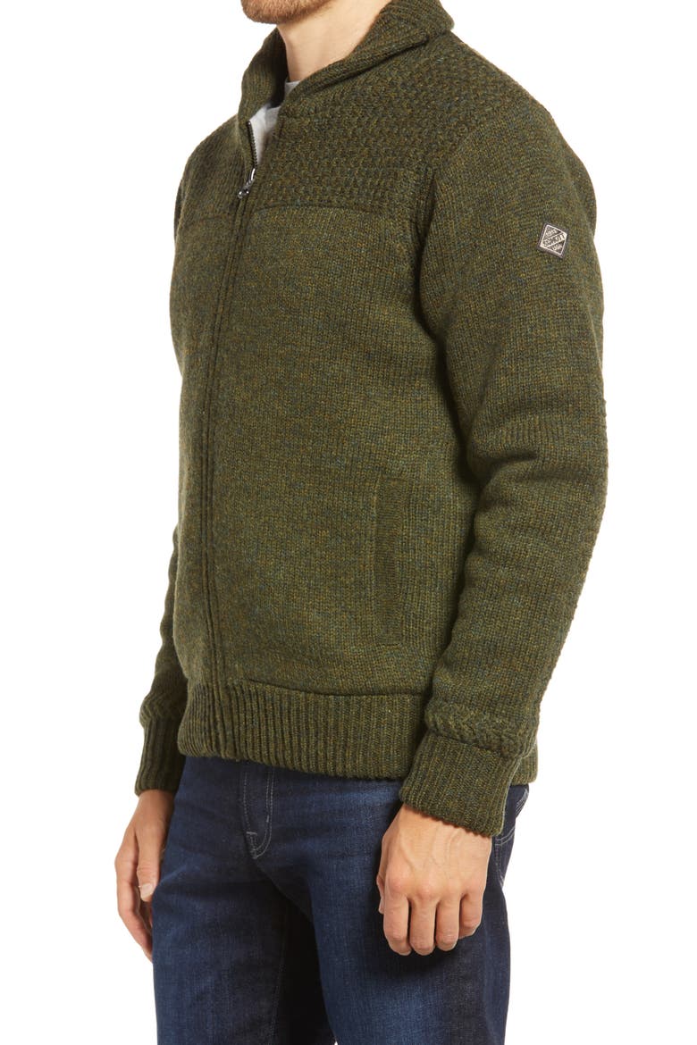 Lined Wool Blend Zip Sweater Jacket, Alternate, color, MOSS