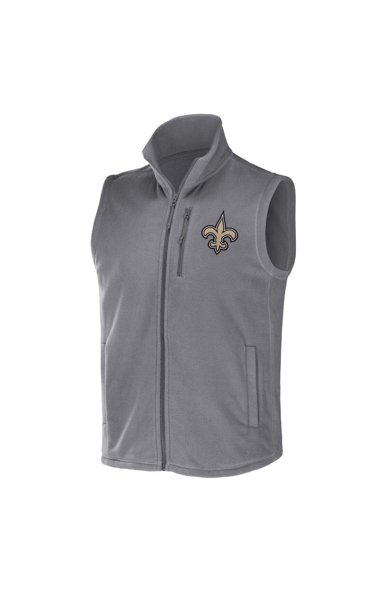NFL X DARIUS RUCKER Men's NFL x Darius Rucker Collection by Fanatics Gray New Orleans Saints Polar Fleece Full-Zip Vest, Alternate, color, Gray
