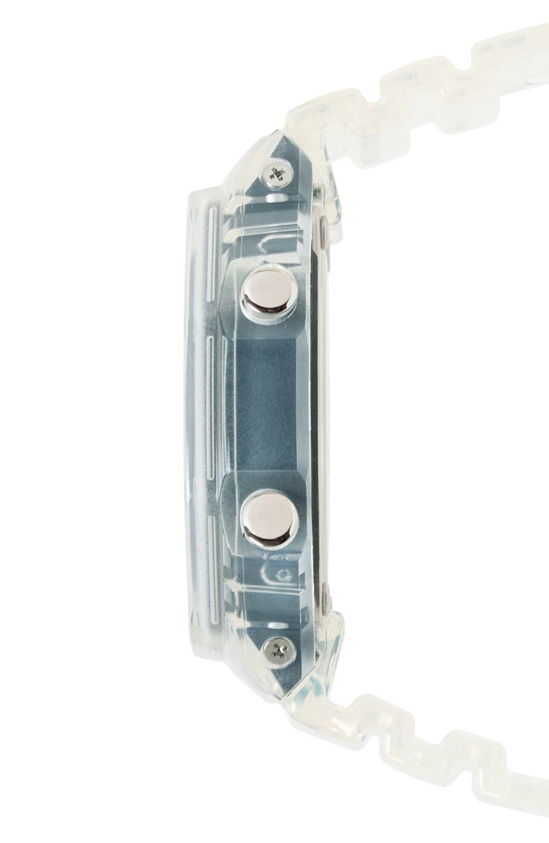 G-SHOCK Analog-Digital GA2100 Resin Strap Watch, 48.5mm, Alternate, color, Clear/ Blue