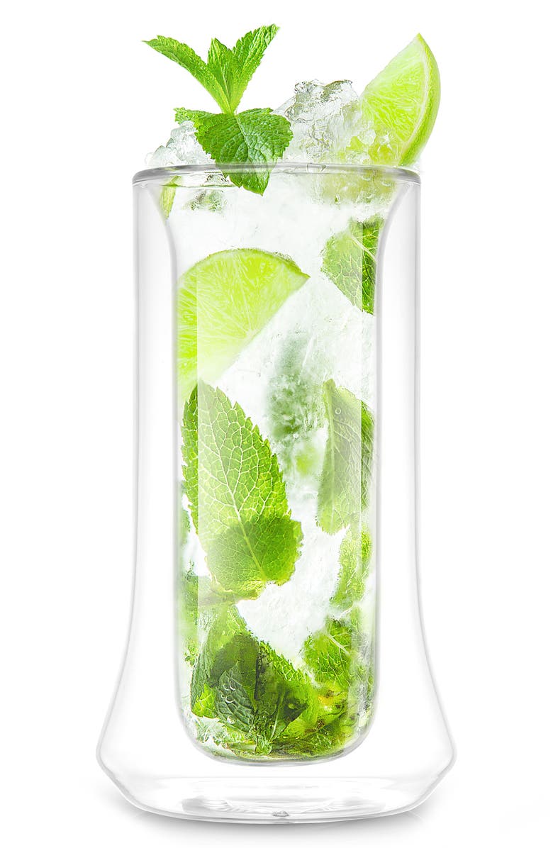 JoyJolt Set of Two Cosmos Double Wall Highball Glass, Alternate, color, Clear