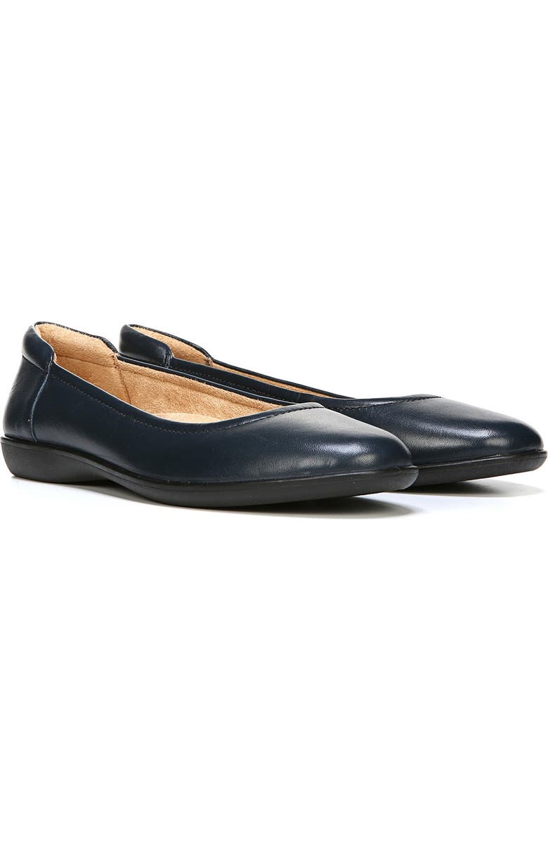 Naturalizer Flexy Leather Flat - Wide Width Available, Alternate, color, Navy