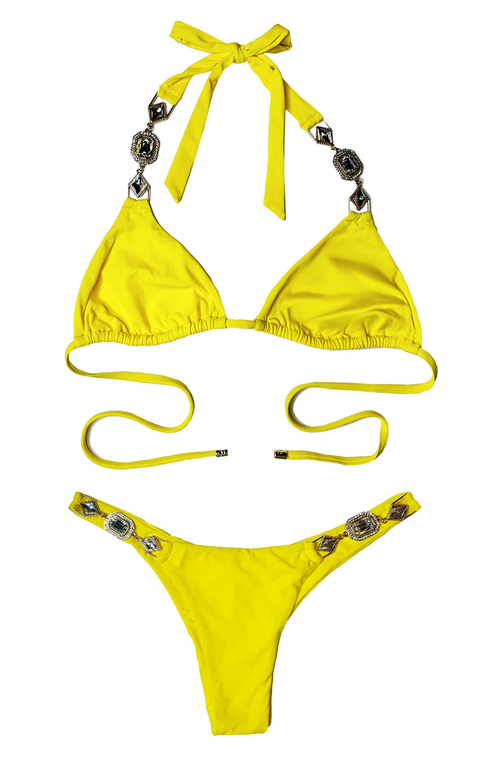 Beach Bunny Swimwear Raja Tango Bikini Bottom In Yellow