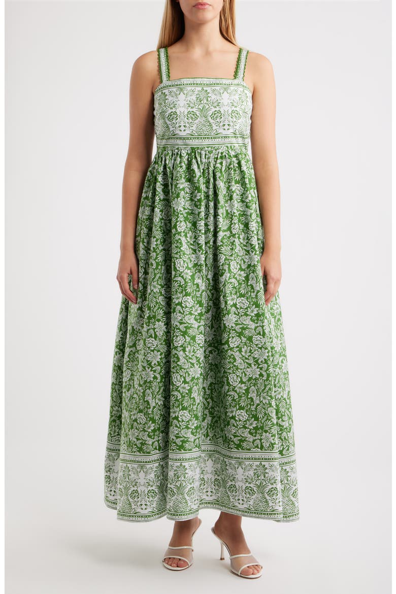 Combo Cotton Midi Dress, Main, color, SALTED LIME