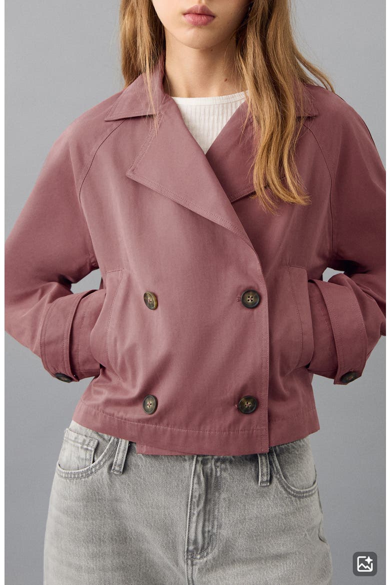 Double Breasted Crop Jacket, Main, color, PINK