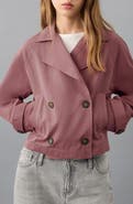 MANGO TEEN Double Breasted Crop Jacket