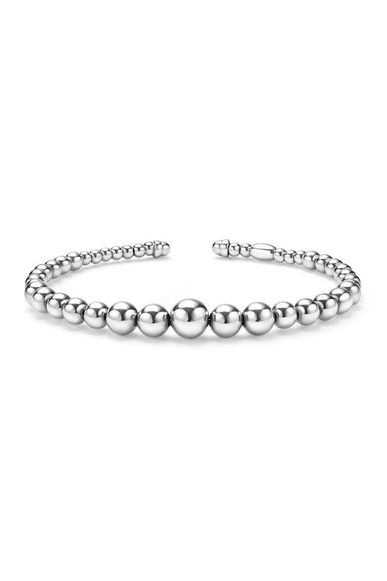 Caviar Bubbly Cuff Bracelet, Main, color, STERLING SILVER