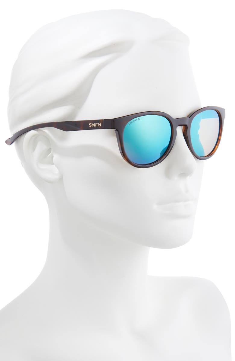 Smith Eastbank 52mm ChromaPop<sup>™</sup> Polarized Round Sunglasses, Alternate, color, Tortoise/Polarized Opal Mirror