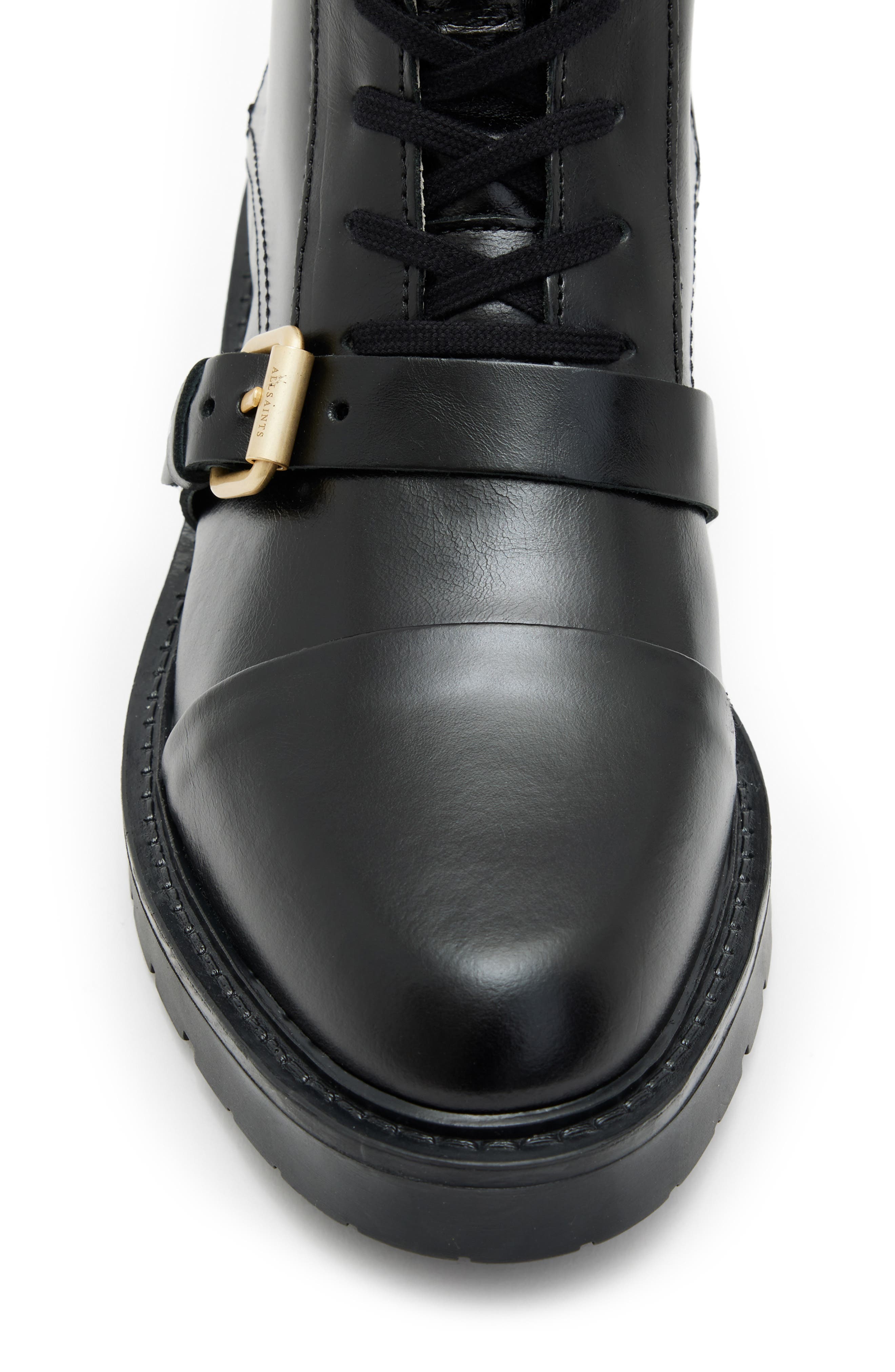Donita Combat Boot, Alternate, color, BLACK/ WARM BRASS