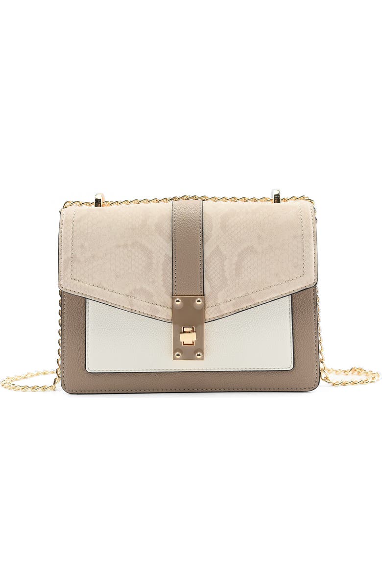 ALDO Donbeth Shoulder Bag, Main, color, Bone Matte Snake