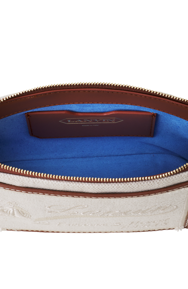 Lanvin Compagnon Small Zipped Sholder Bag In Canvas, Alternate, color, Brown