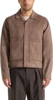 Manière De Voir Michel Suede Jacket With Revere Collar