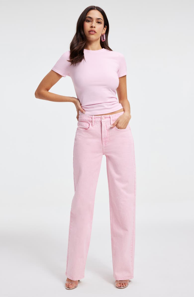 Good American Super Stretch Baby Tee, Alternate, color, Rose Quartz