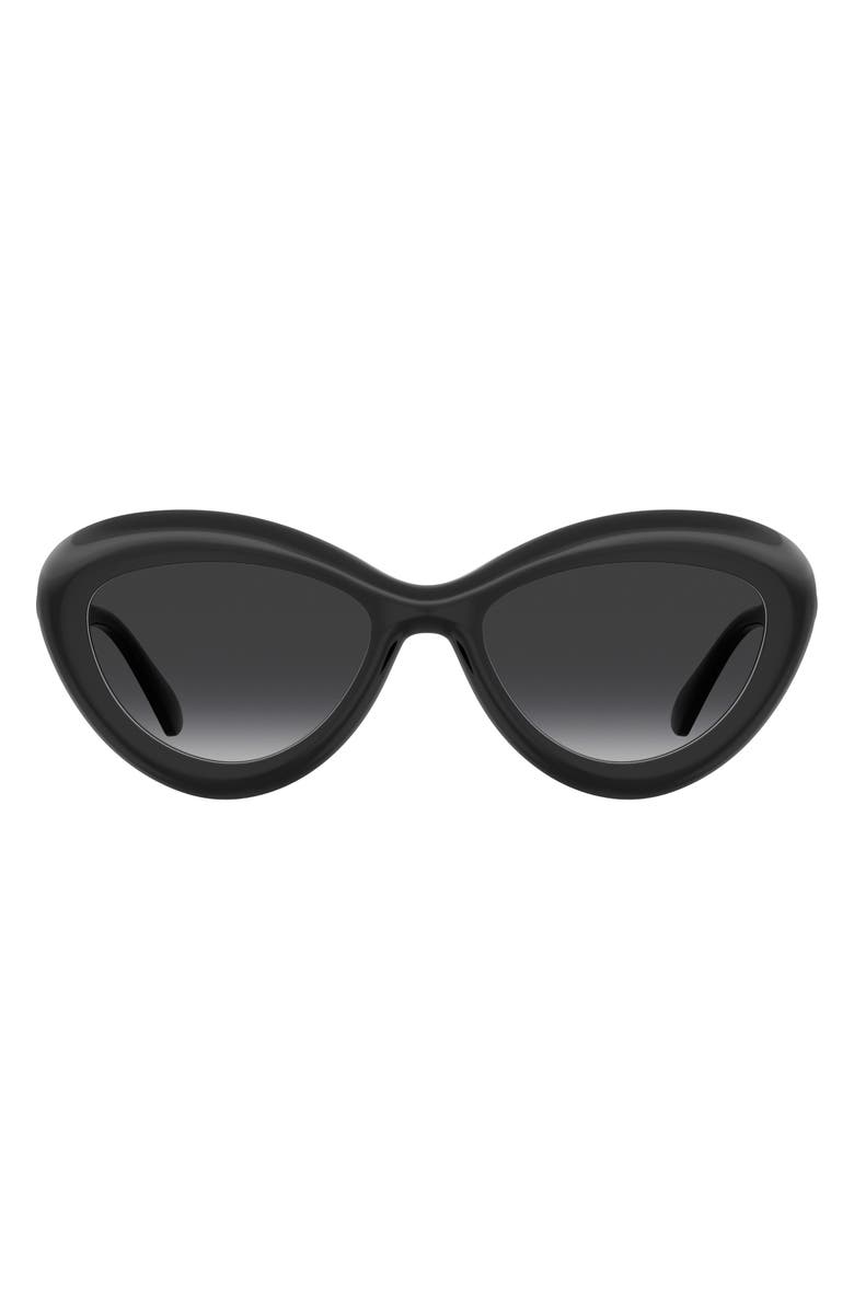 Moschino 55mm Cat Eye Sunglasses, Main, color, Black