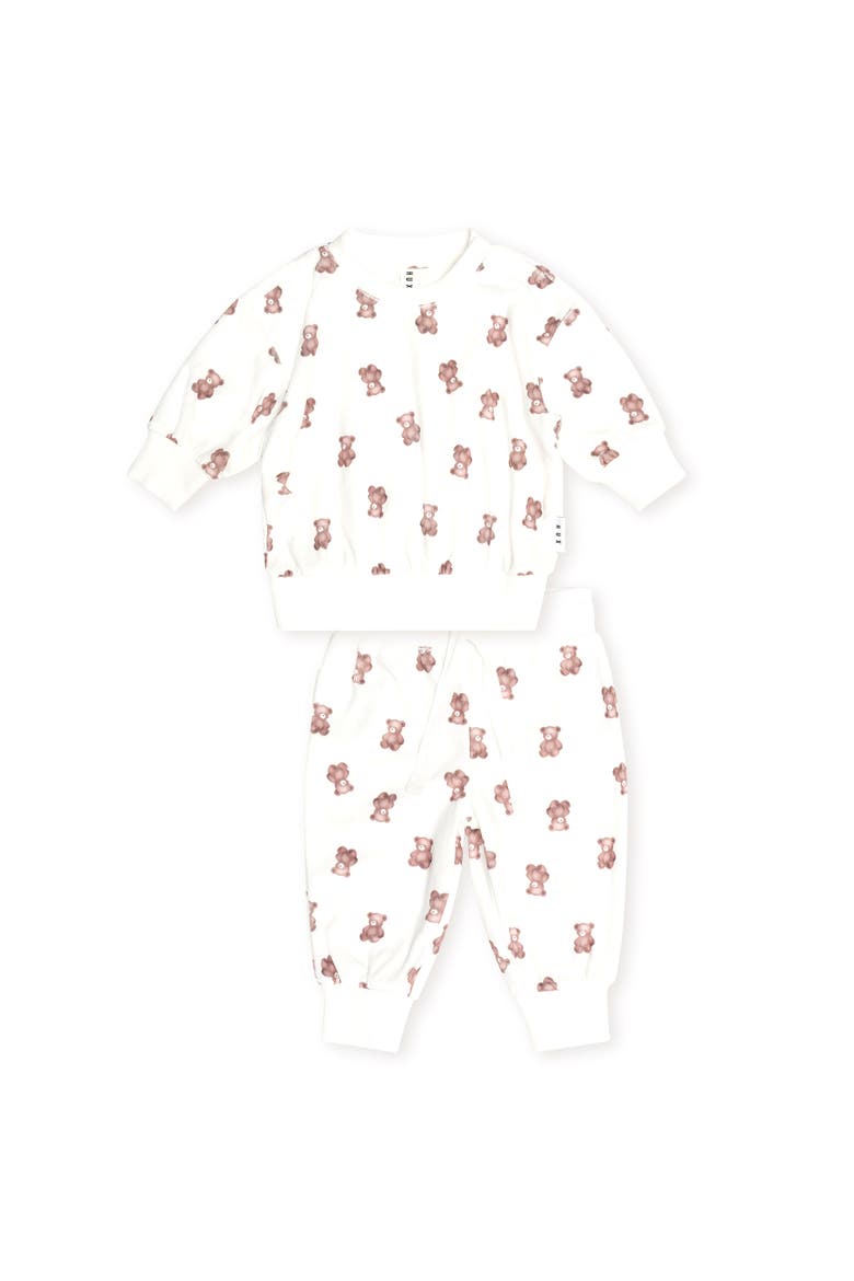 My First Hux Velour 2Pc Set, Main, color, Almond Milk