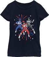 Power Rangers Girl's Power Rangers Classic Fireworks Trio Graphic T-Shirt