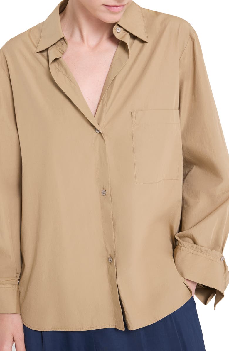 TWP Next Morning Cotton Button-Up Shirt, Alternate, color, Petrified Oak