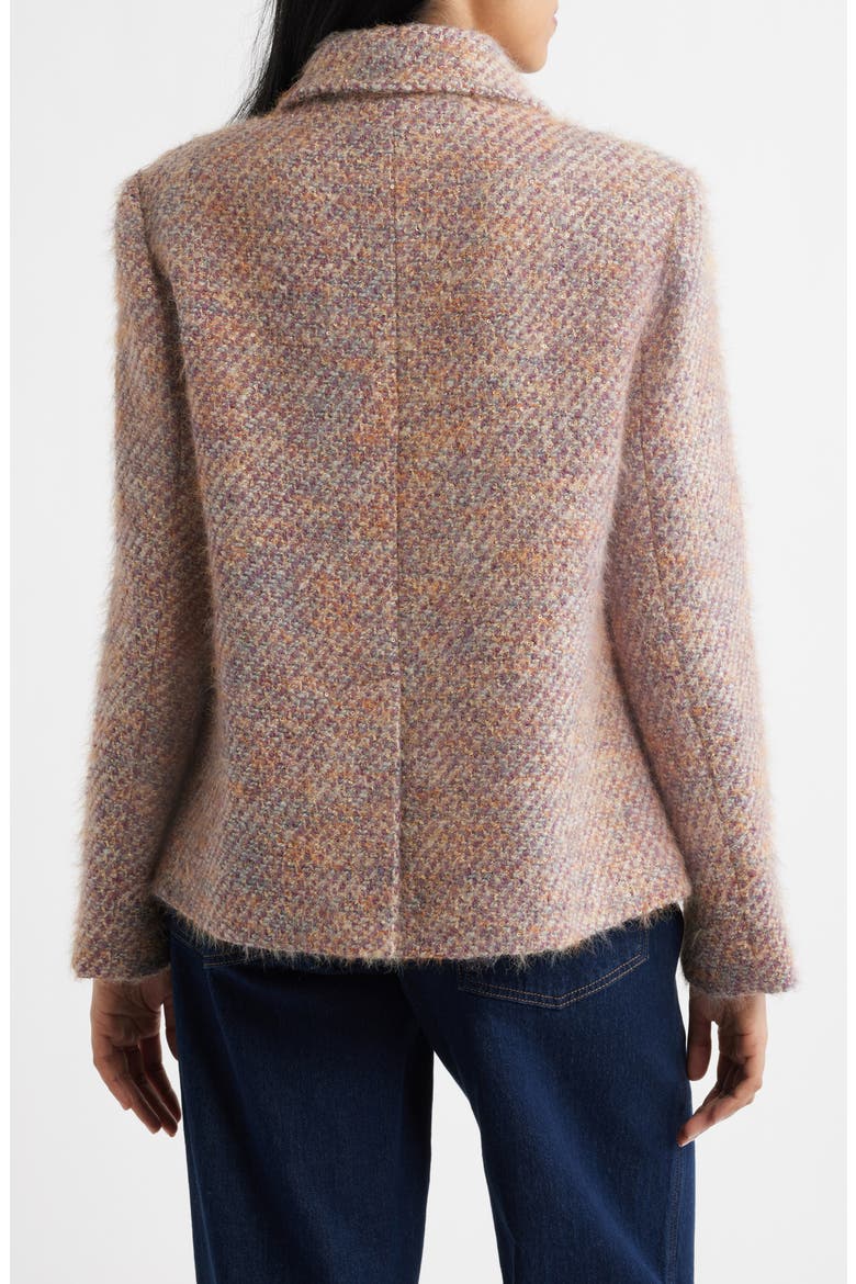 Sequin Tweed Swing Jacket, Alternate, color, MAUVE/ GOLD