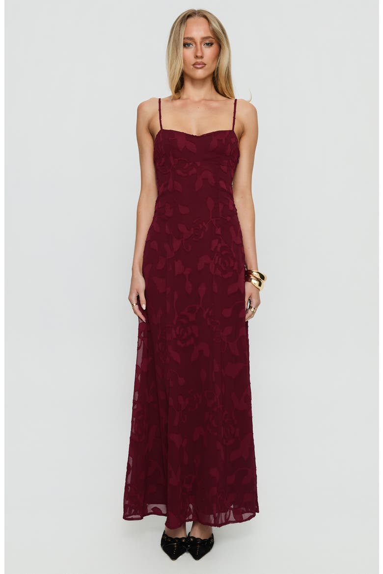 Leading Lady Floral Jacquard Gown, Alternate, color, RED FLORAL BURNOUT