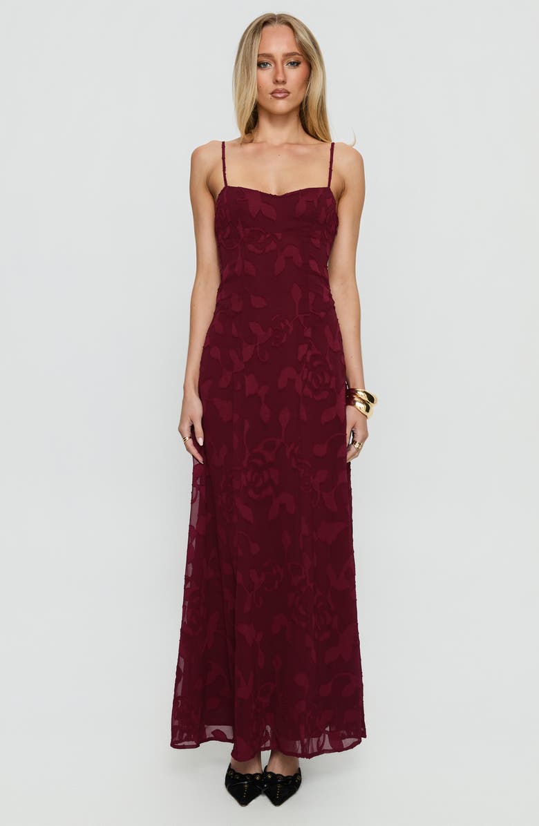 Princess Polly Leading Lady Floral Jacquard Gown, Alternate, color, 