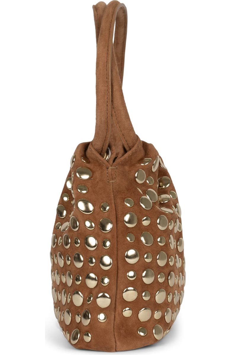 Jeffrey Campbell Lil-Brat Leather Handbag, Alternate, color, Tan Suede Gold