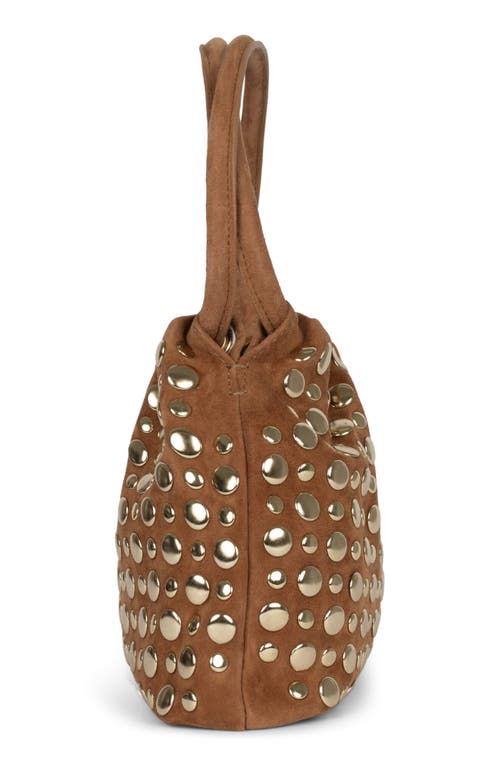 Jeffrey Campbell Lil-brat Leather Handbag In Tan Suede Gold