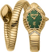 Just Cavalli Snake Bracelet Strap Watch, 21.5mm x 34.5mm