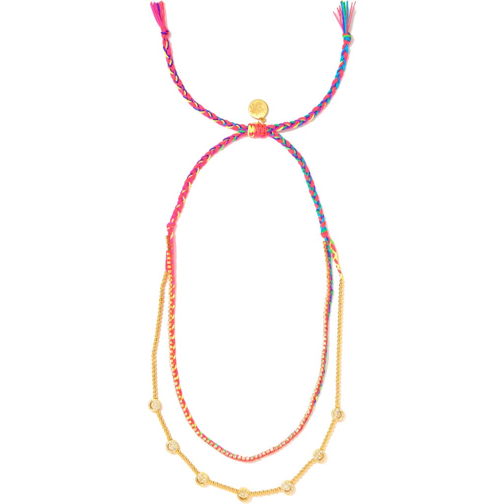Shop Venessa Arizaga Sparkling Smile Necklace In Rainbow