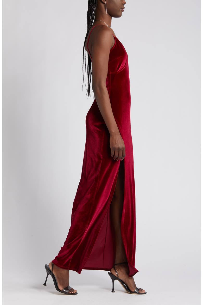 Debut Diva Velvet Gown, Alternate, color, BURGUNDY