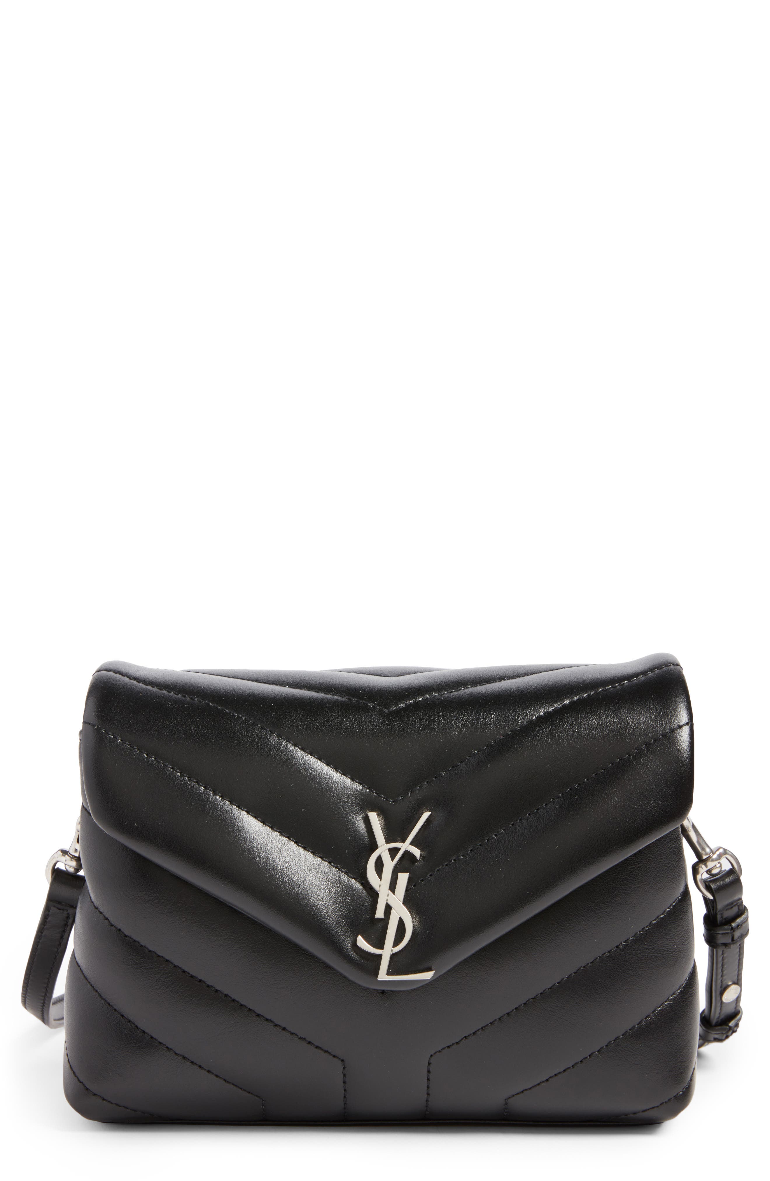 Toy Loulou Calfskin Leather Crossbody Bag, Main, color, NERO