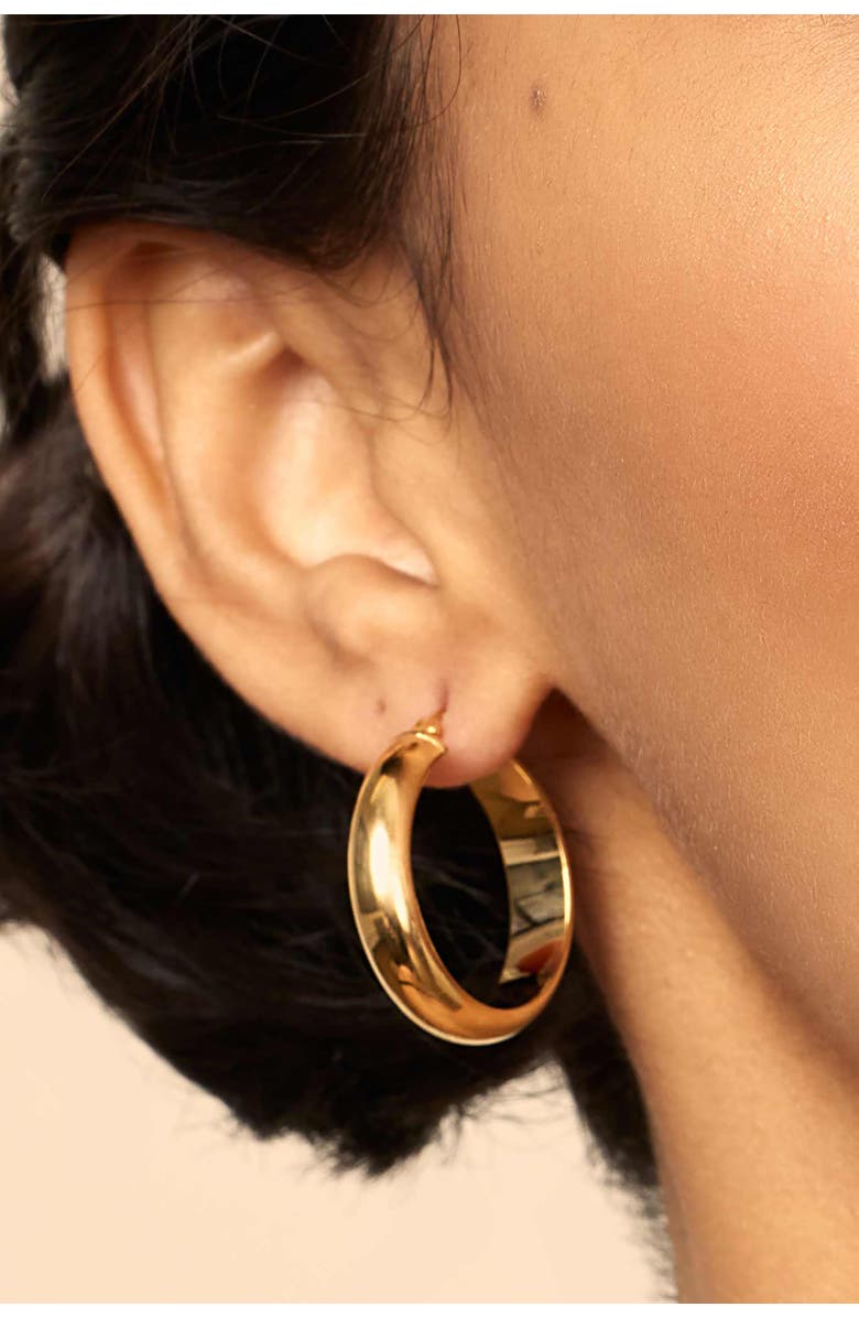 Oradina 14K Yellow Gold High Society Large Hoops, Alternate, color, Yellow Gold