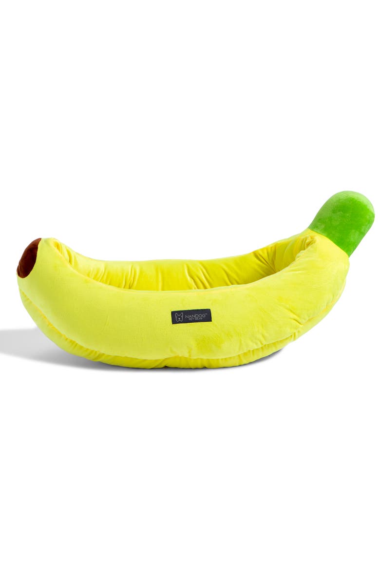 Nandog Pet Gear Fun Collection Dog and Cat Bed - Banana Hut, Main, color, Yellow